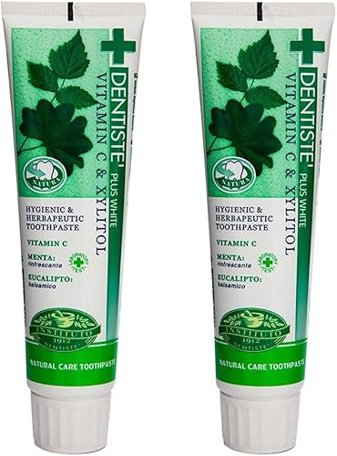 Dentiste 2x160 G. Pasta de dientes de goma blanca con vitamina C y xitol fabricada en Tailandia