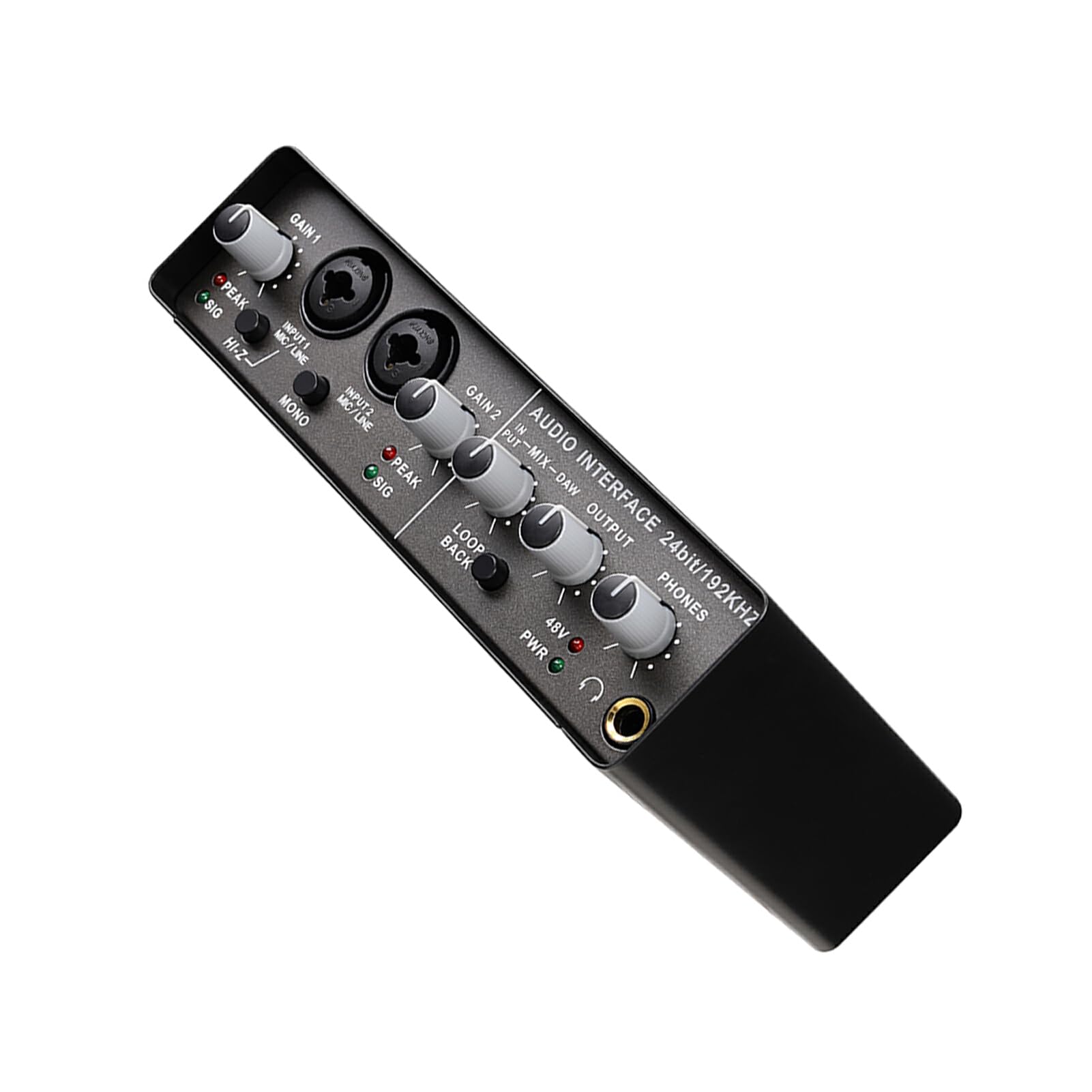 Scheda Audio con Alimentazione Phan-Tom 48V Esperienza Audio con Alimentazione Scheda Audio Esterna USB 2.0 con connessione USB-C Metallo