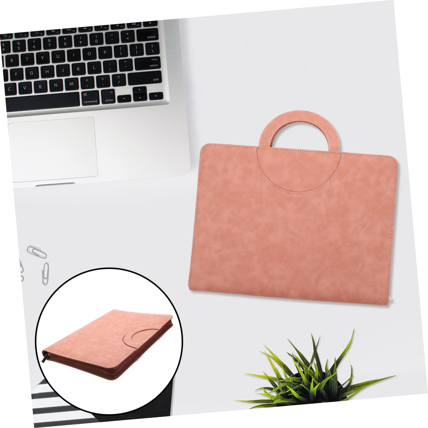 Organizer per Documenti A4 in Pu con Chiusura a Cerniera Sicura, Custodia Porta Documenti Rosa per Viaggi e Utilizzo Quotidiano, Protegge Certificati e Passaporti