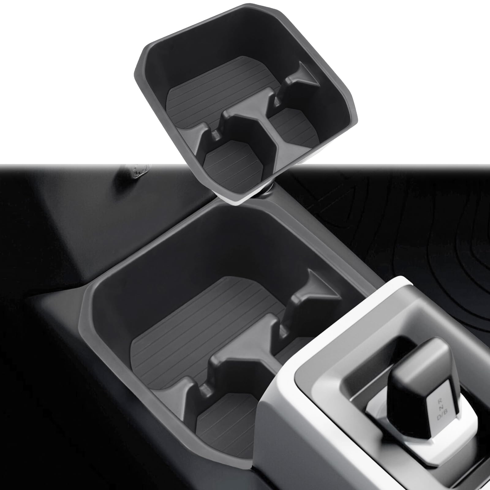 [Facelift 2025] GAFAT Neu Dacia Spring Electric EV 2025 2026 Mittelkonsole Aufbewahrungsbox, Organizer Tray Unten die Mittelkonsole mit 2 Getränkehalter, Dacia Spring 2025 Zubehör