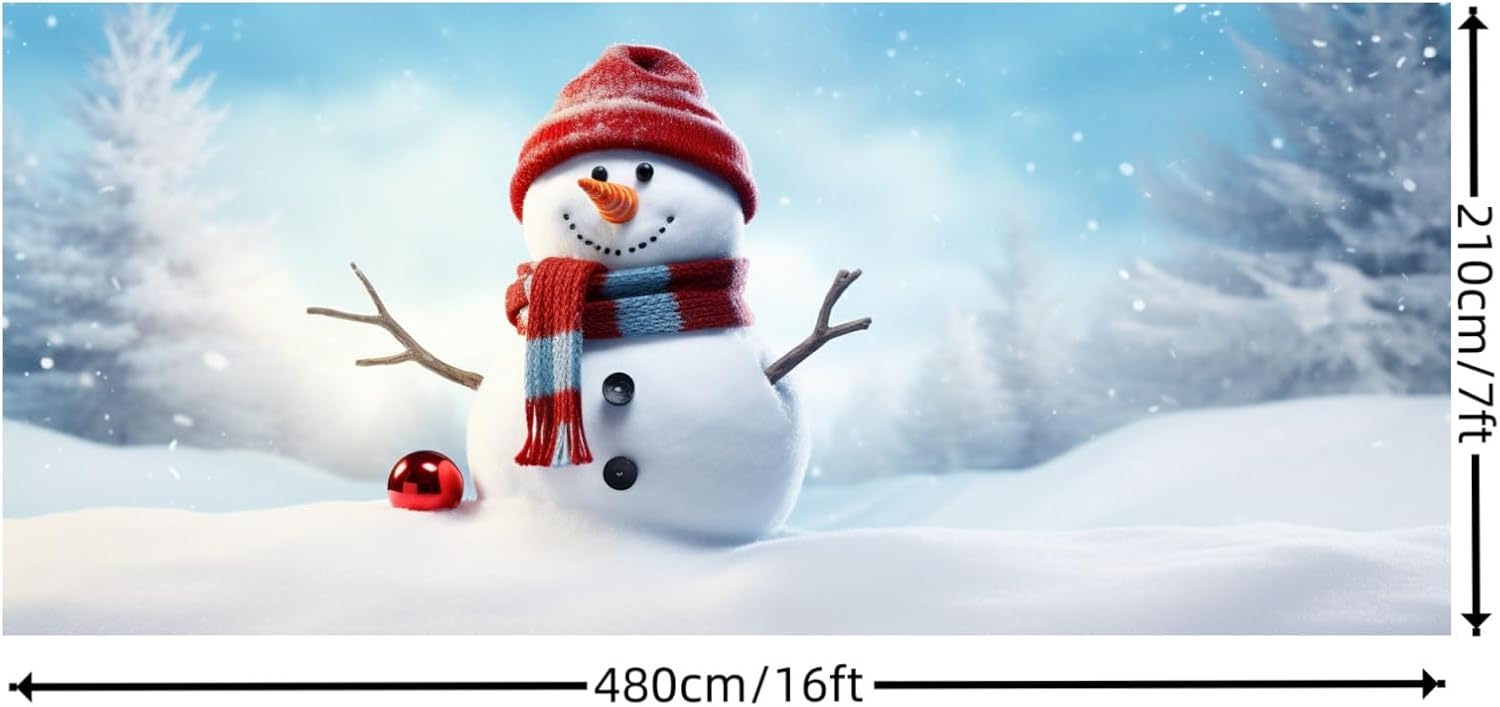 Christmas Garage Door Banner Decoration Large Snowman Christmas Garage Cover Holiday Garage Door Cover 7 x 16 ft Large Snowman Snowflake Backdrop for Indoor Outdoor Wall Door House Decoration