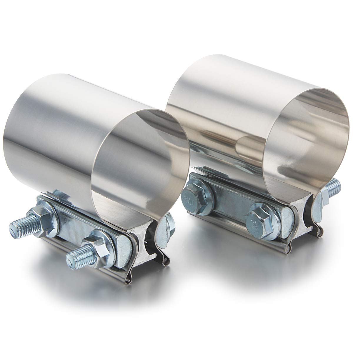 Exhaust Band Clamp 2-Pack 4 Inch Stainless Steel Butt Joint Band Clamps | T304 Exhaust Sleeve Couplers, 3-Month Warranty TB Brand Exhaust Clamps - Foto 4