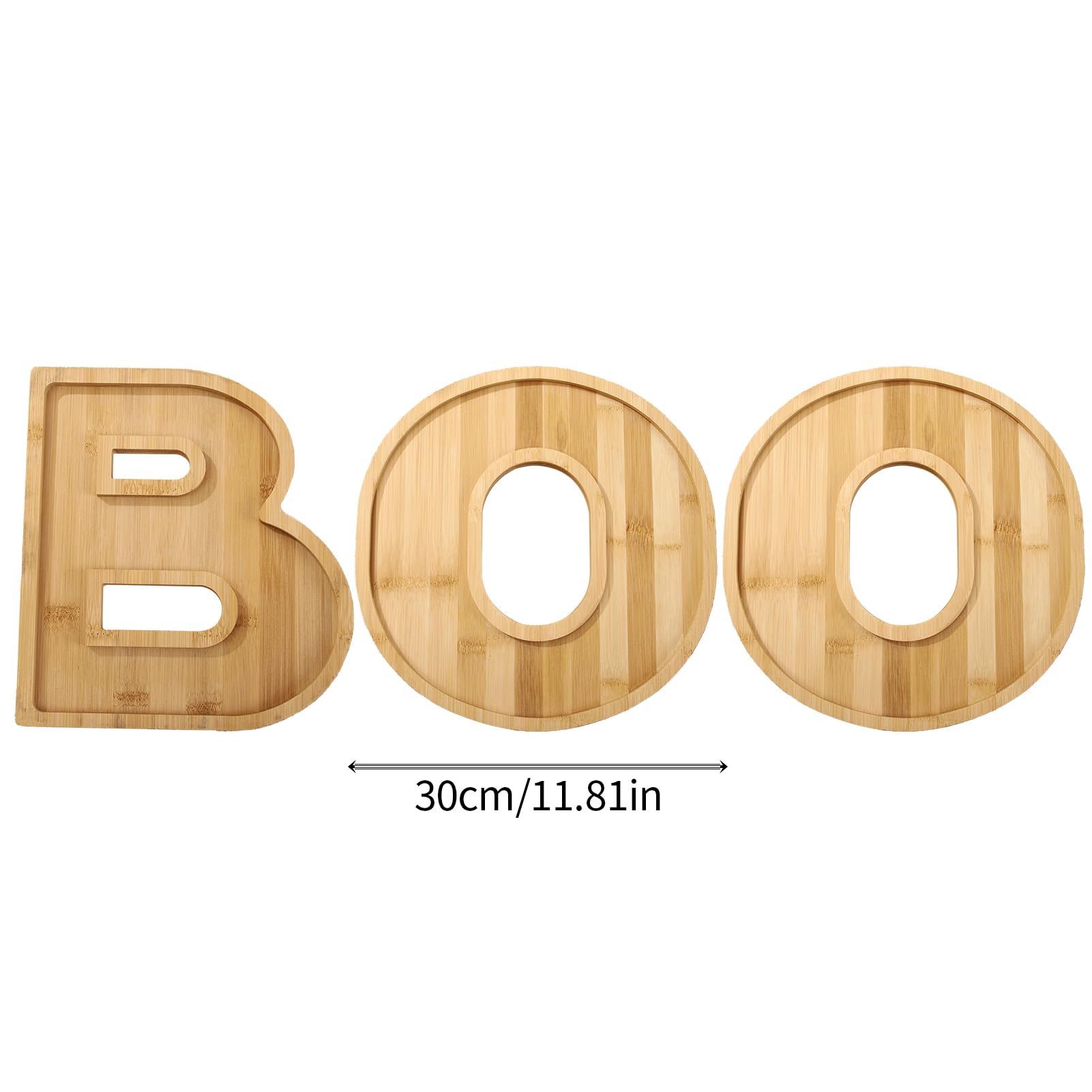 Ensemble de planches à charcuterie en bois Boo 3 pièces, plateau de service de lettres de vacances