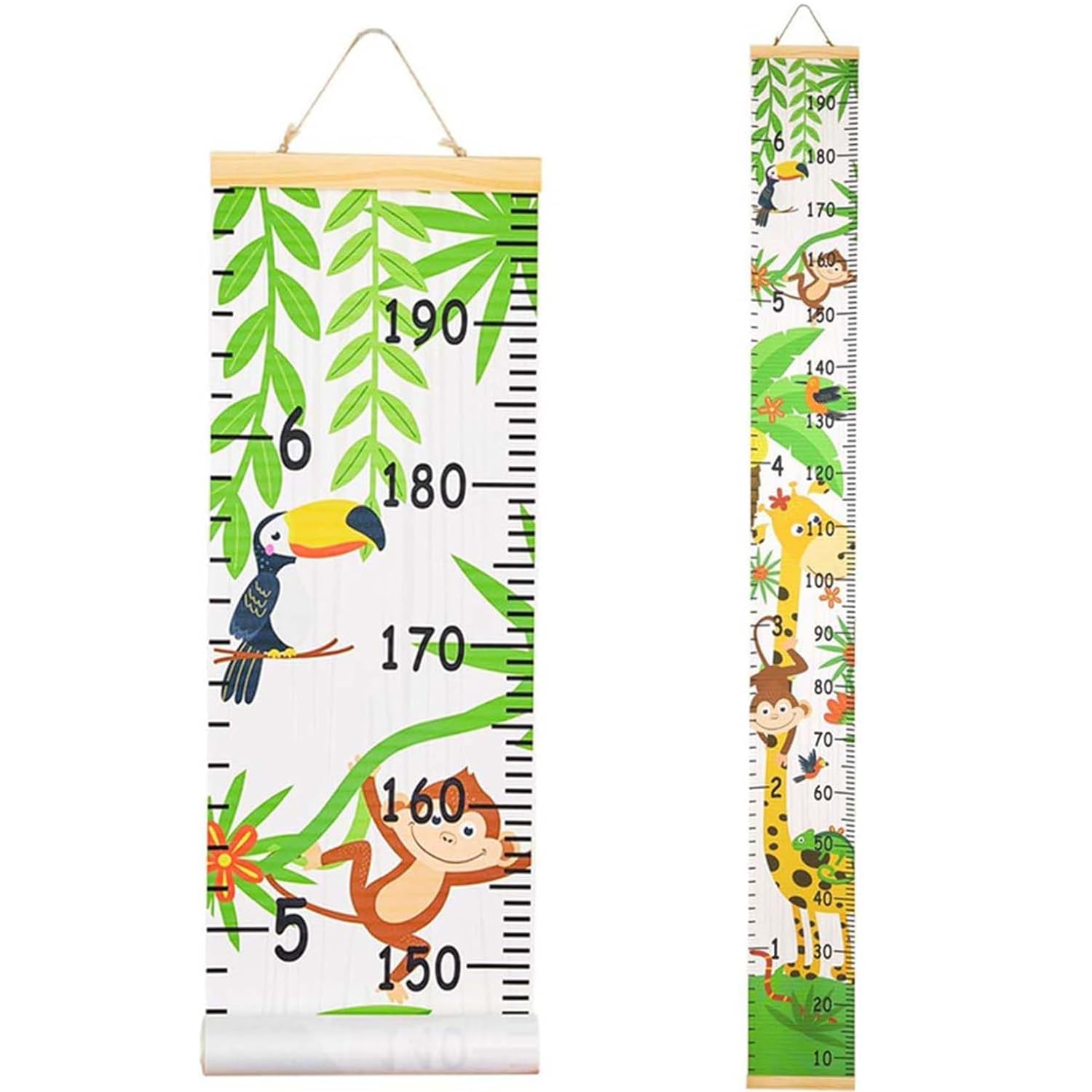 Bolivia's Height Chart Wall Decal for Kids, Hanging Ruler Wall Decals for Boys Girls, Vertical Wall Hanging Height Wall Chart, Removable Measure Wall Ruler for Children Nursery Room Decoration (Green)
