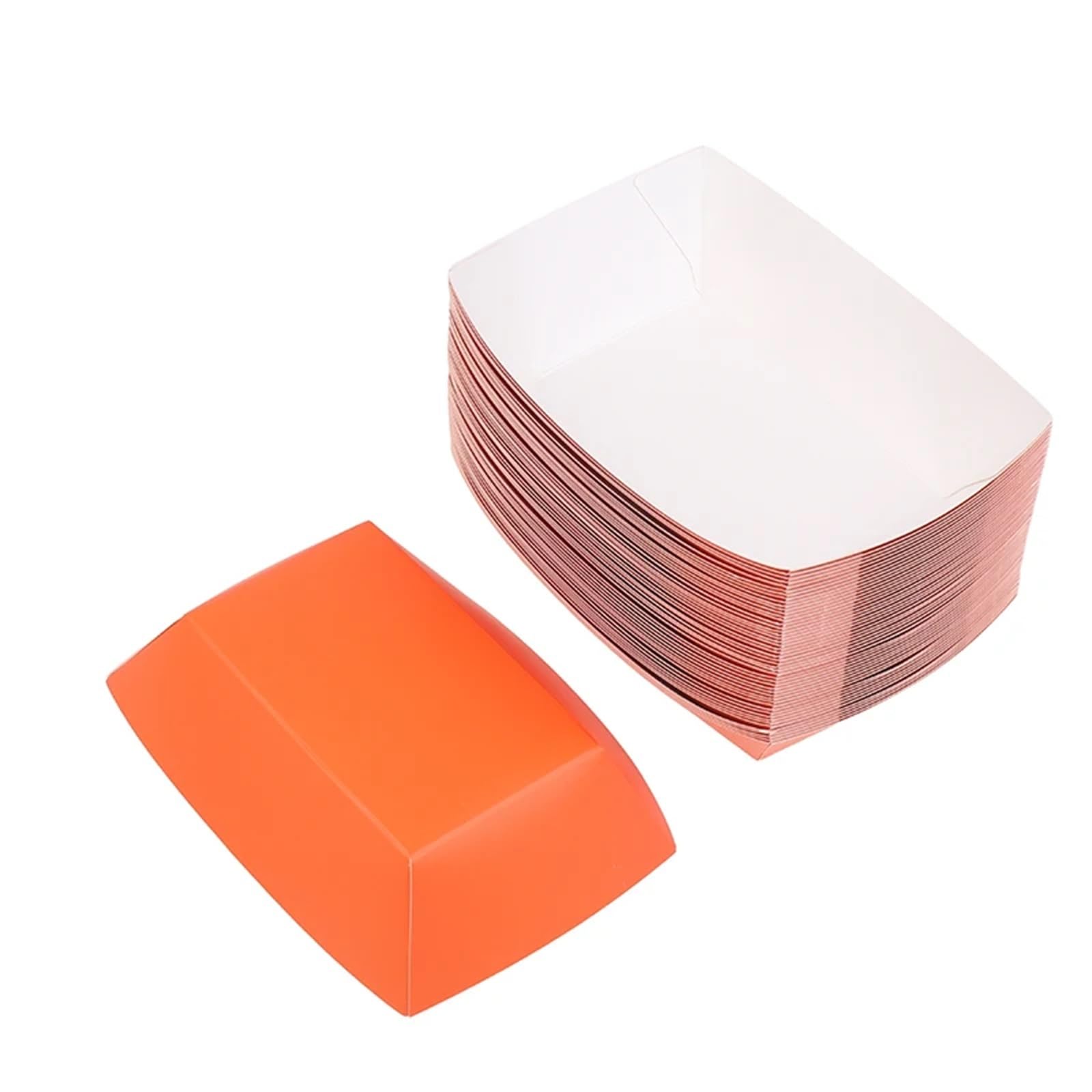 100Pcs Disposable Paper Boats Kraft Food Serving Trays for Party Snacks