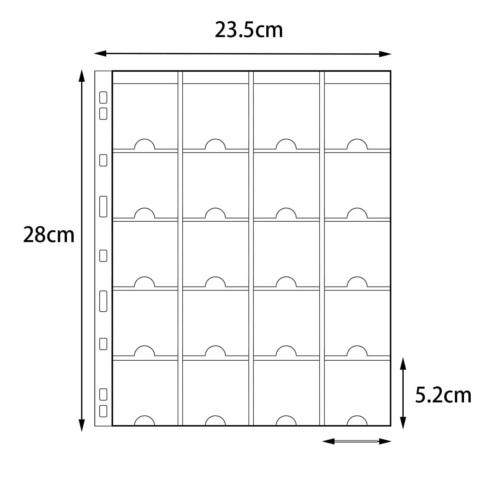 Porte-Monnaie Carton Kyrio - 300 Pièces 6 Tailles + 10 Pages Poches | Pour Collection Pièces