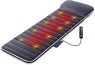 Snailax Massage Mat with Heat,Full Body Massage pad with 10 Vibration Motors, 4 Therapy Heating pad, Vibration pad for Back, Waist, Legs Pain Relief,Gifts, App Control