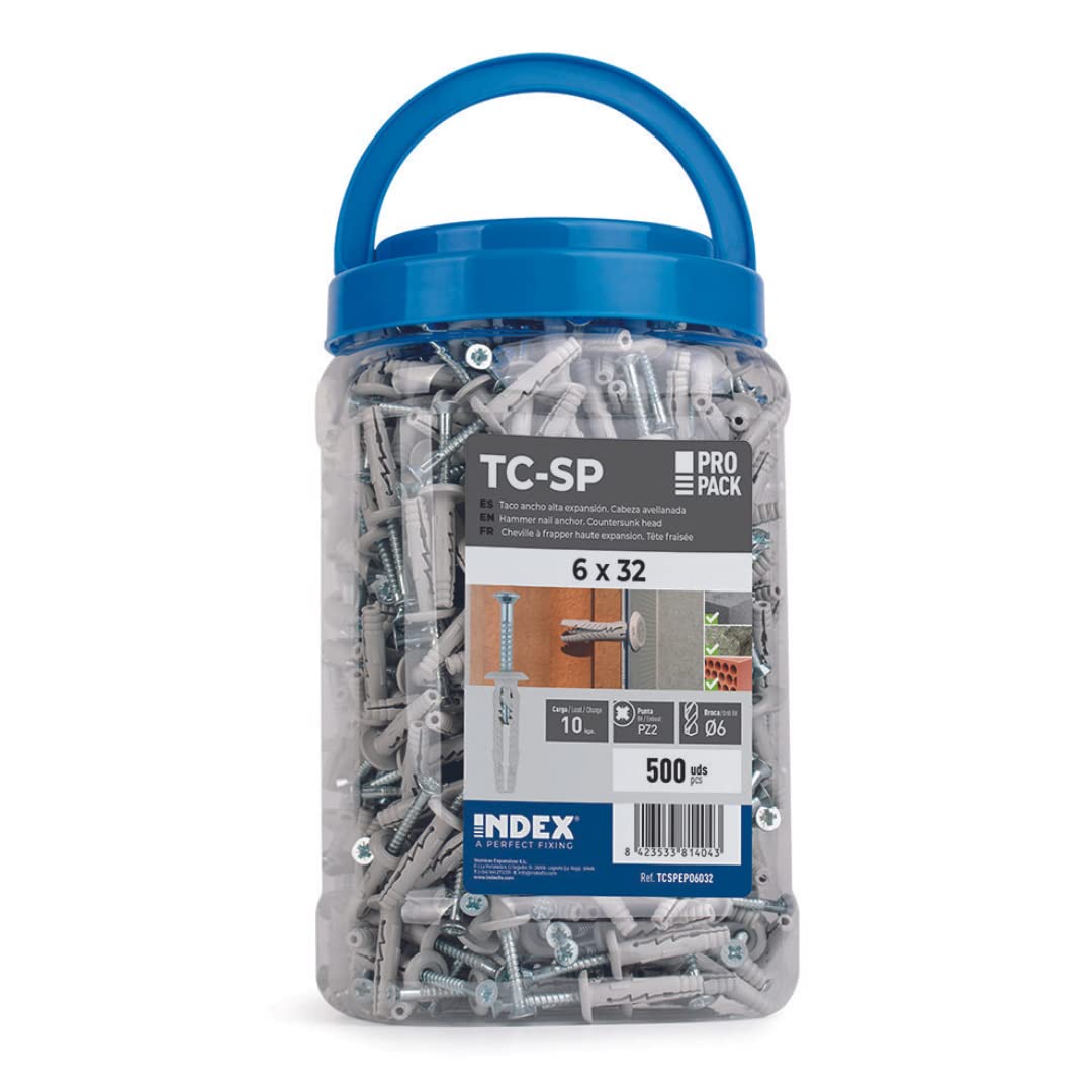 Cheville à frapper 6x32 mm INDEX TCSPEP06032 en pot de plastique haute expansion
