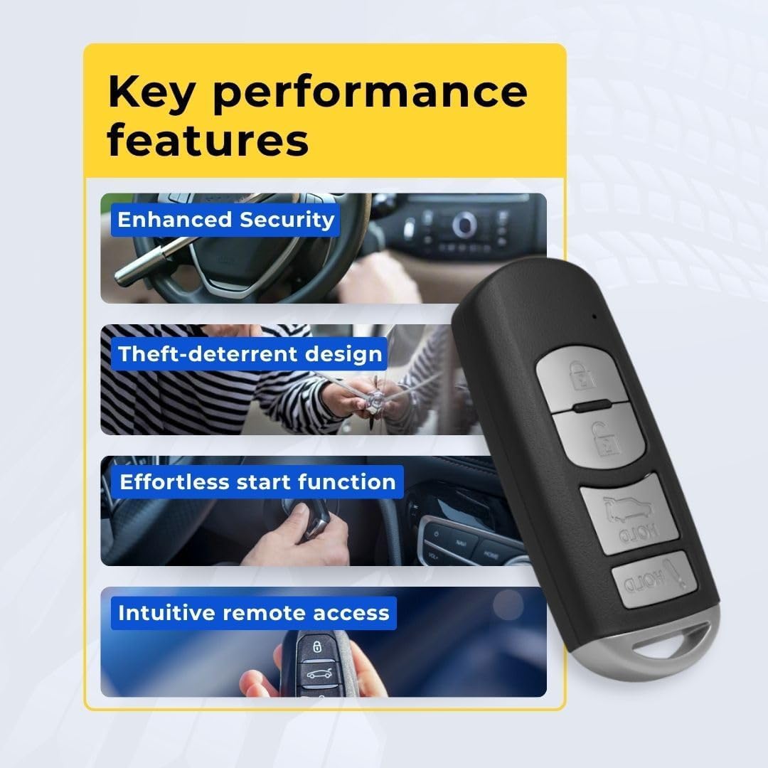 Replacement Key Fob Compatible with CX-5 2017-2019 FCC WAZSKE13D02 Part Number TK52-67-5DY TK52675DY