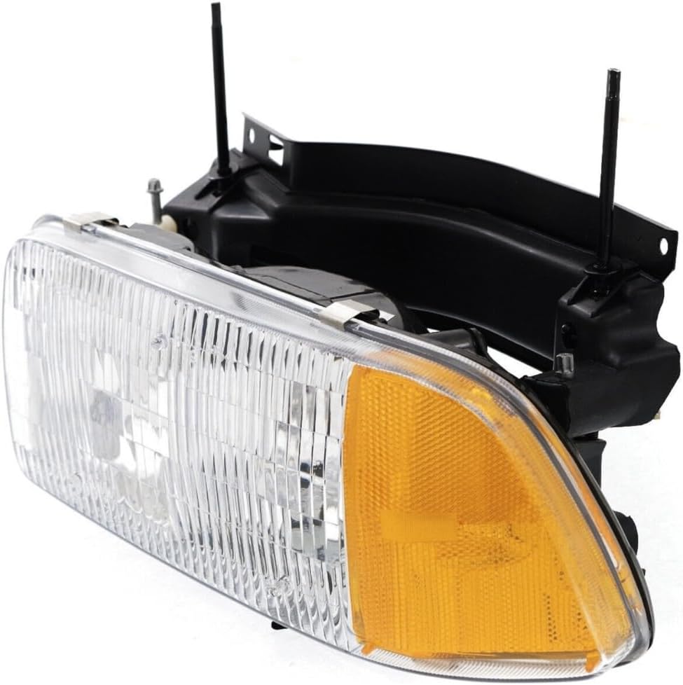 Headlight Left Driver Side Clear Lens W/Bulb Headlamp for GMC for Jimmy Base 95-96 & SL/SLE/SLS/SLT 95-97 for Sonoma SL/SLE/SLS 94-97 Composite-Type 14487716 16525157