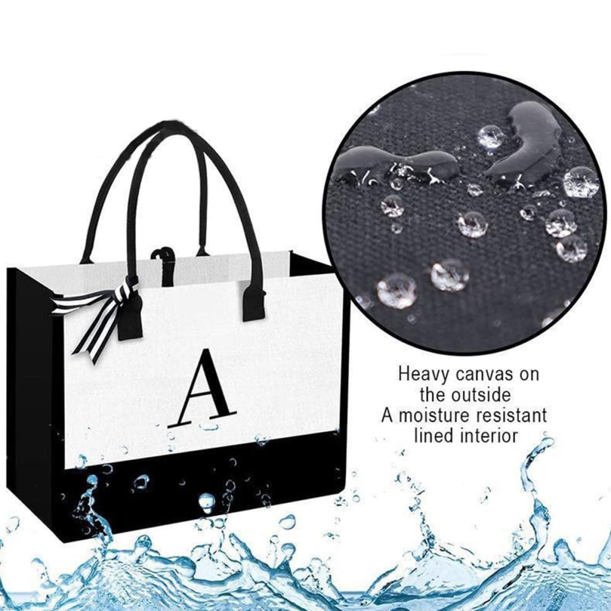 MAGICLULU Borsa da Spiaggia Grande in Tela Resistente Tracolla Lunga, Borsa Tote a Mano di Grande Capacità per Viaggi, Scuola e Uso Esterno Quotidiano