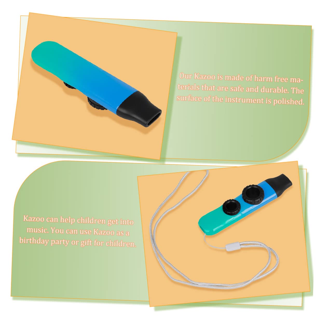 TOYANDONA 4juegos Kazoo Profesional Para Niño Niña y Adultos Doble Agujero Instrumento Musical Para Acompañar Guitarra Ukelele Violín y Piano Diseño Gradiente Fácil De Tocar