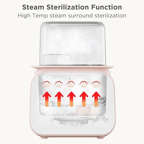 Miniatura 5 de MOMYEASY Calentador de biberones, calentador rápido de biberones 7 en 1, calentador de alimentos y descongelación con pantalla LCD, calentador de