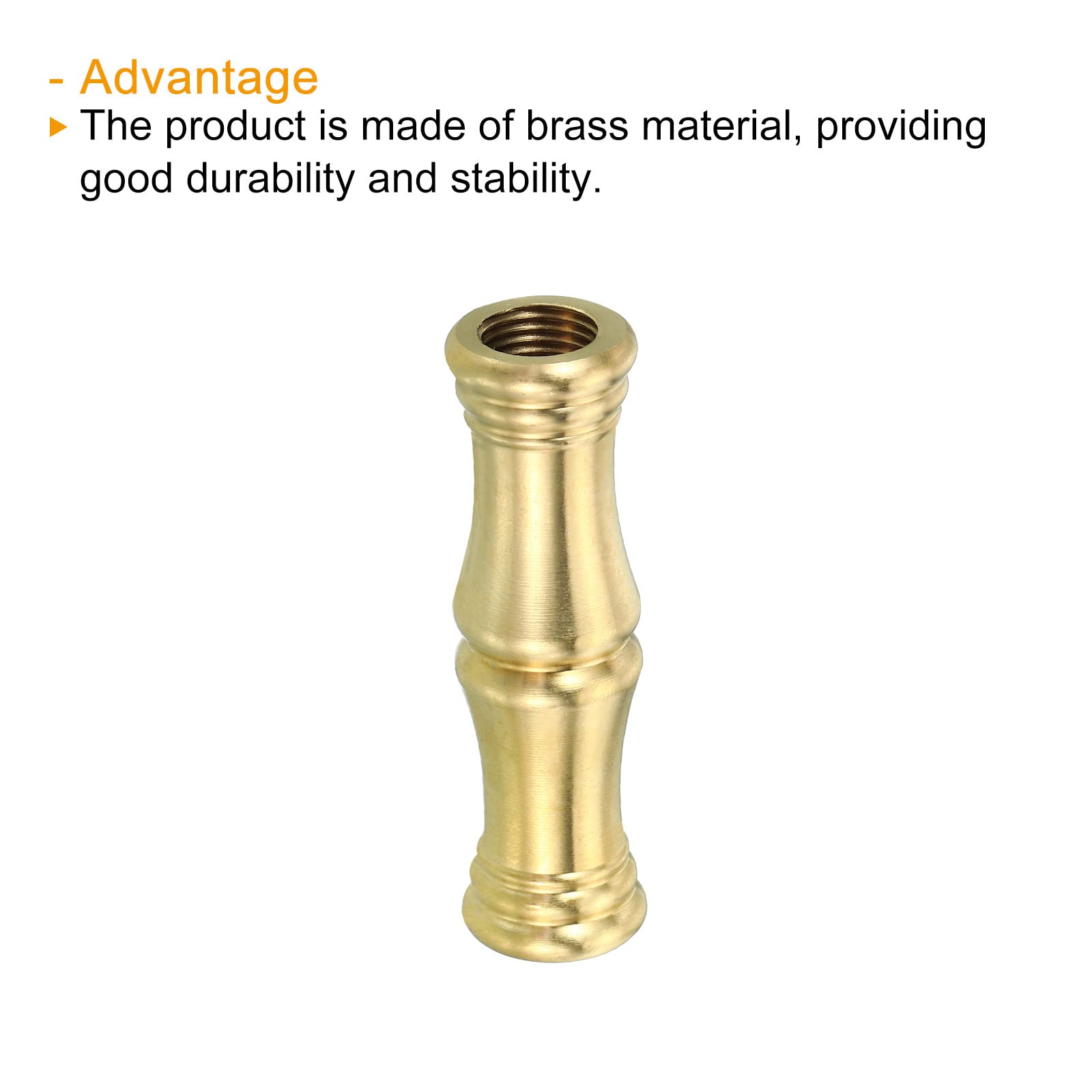 PATIKIL Solid Brass Lamp Neck Spindle – 4-Pack, 20x20mm Turned Brass Finial For 1/8 IP Or M10 Lamp Rods, Light Fixture Repair & Decor