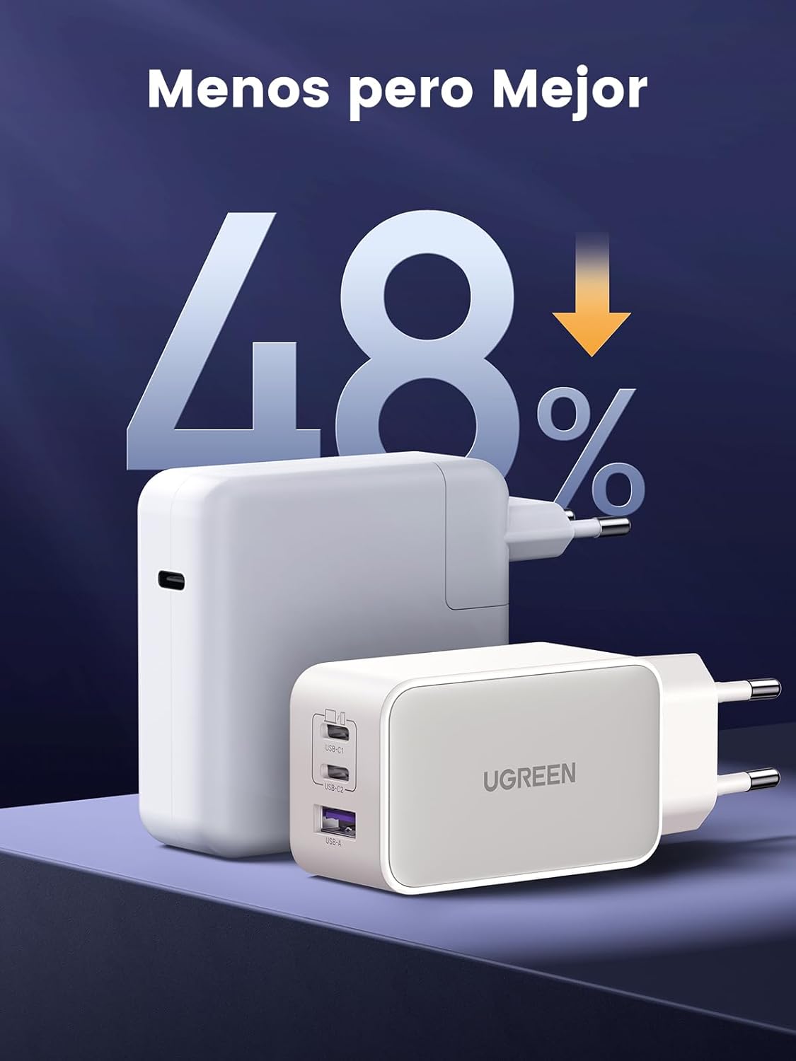 UGREEN Nexode 65W USB C GAN Tech Cargador 3 Puertos, Adaptador de Corriente USB C Compatible con MacBook Air, iPhone iPhone 17 Pro MAX Air/16/15/14, iPad, Samsung Galaxy S25/S24/ S23, Google Pixel 6