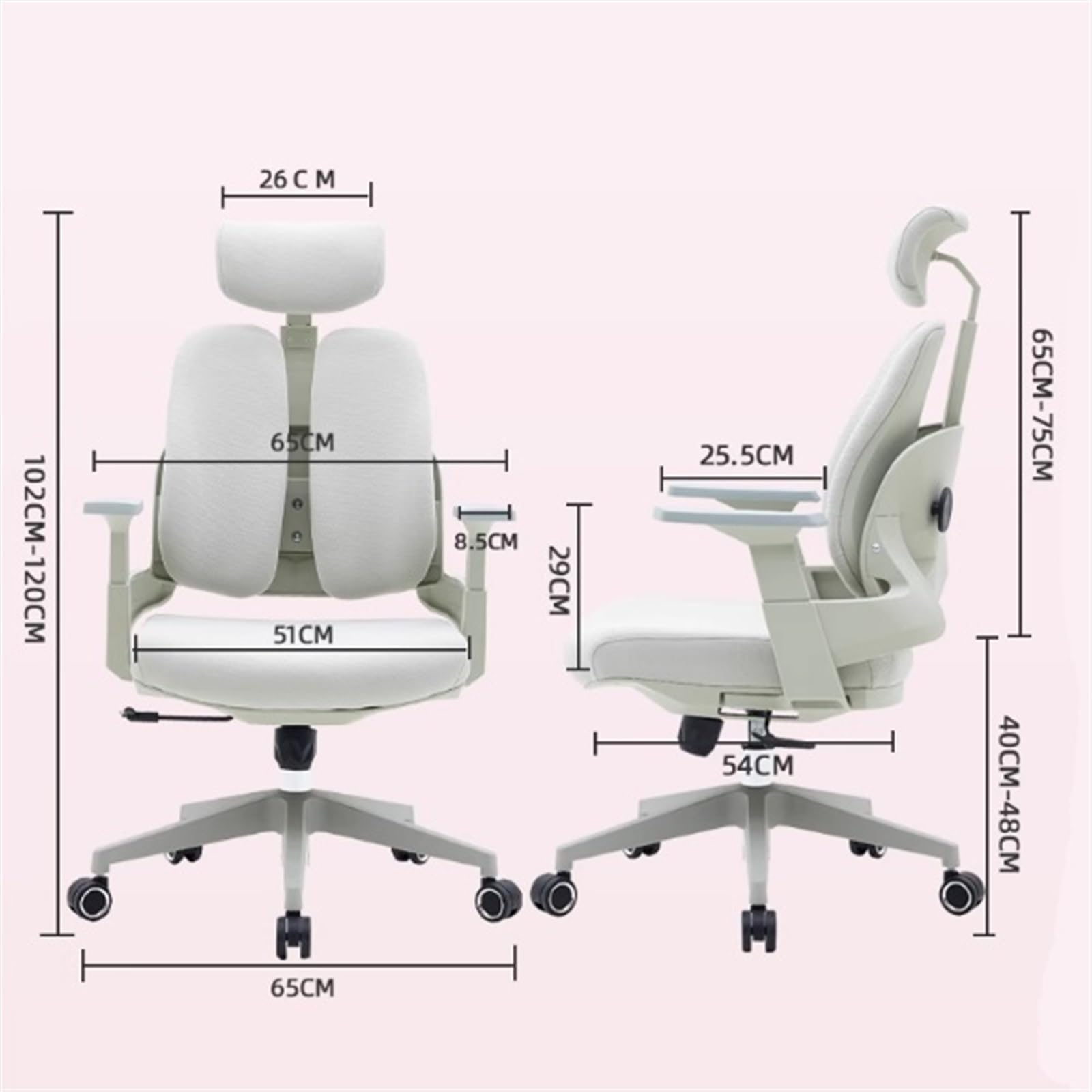 Fotel biurowy ergonomiczny z wysokim oparciem, obrotowy fotel biurowy, obrotowy fotel dyrektorski z regulowanym podłokietnikiem, podparciem lędźwiowym i zagłówkiem, fotele gamingowe Chaser of Light