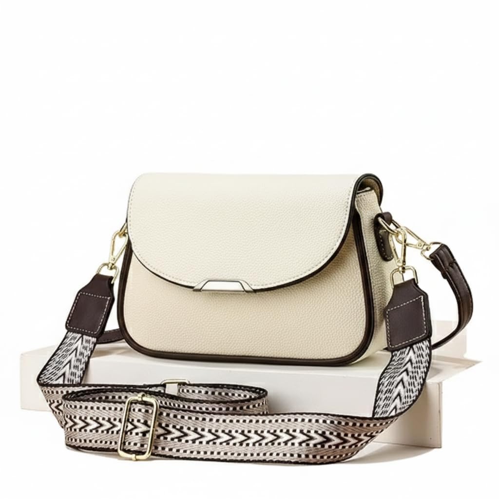 Travel Crossbody Crescent Bags for Women Over Shoulder Purse with Zipper | Leather Sling Bag for Girls | Small Pebble Flap Purse with Wide Adjustable Strap