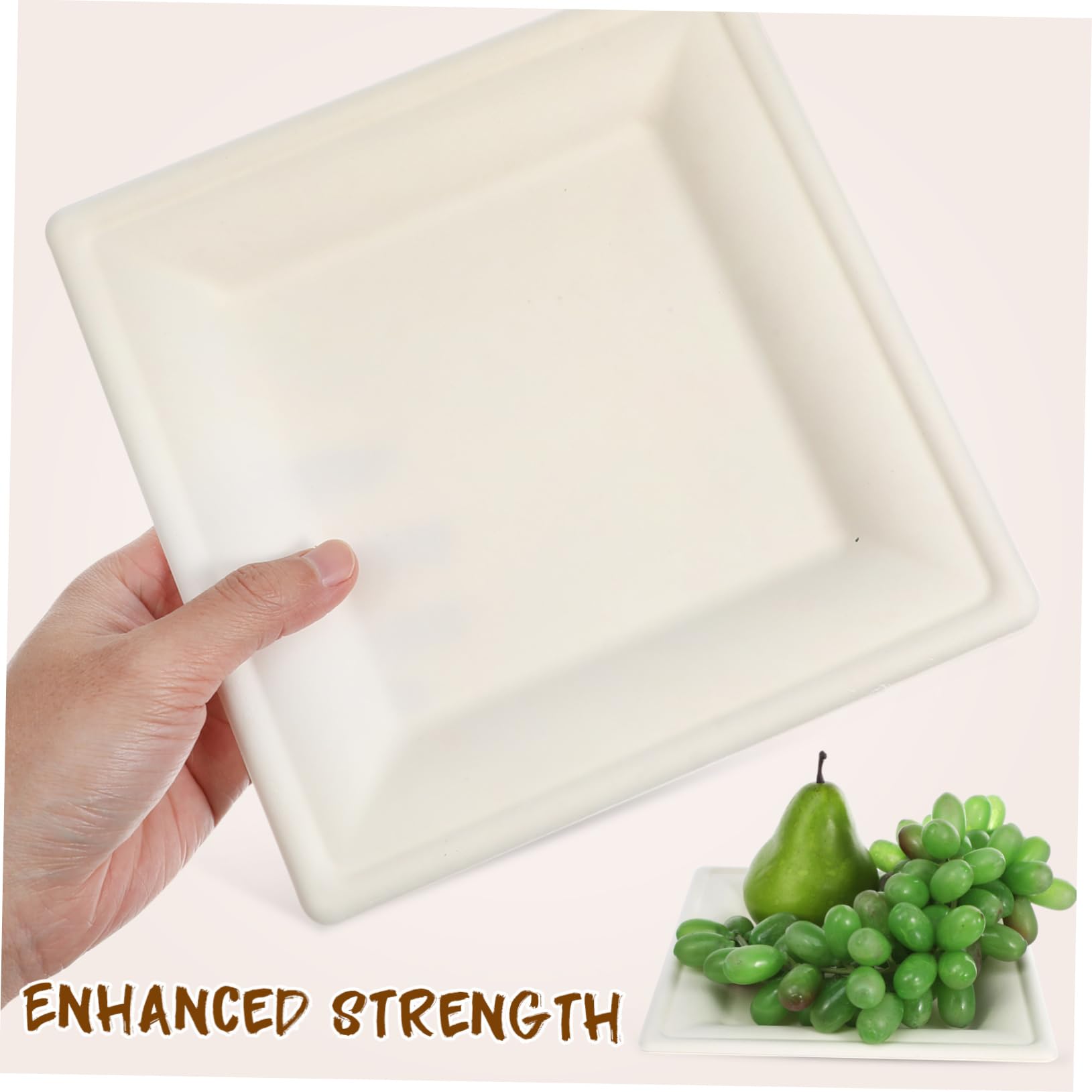Zerodeko 50 Pezzi Vassoi Usa e Getta Biodegradabili Piatti Resistente per Picnic e Buffet Spazio per Caldi e Freddi Design Elegante e Versatile
