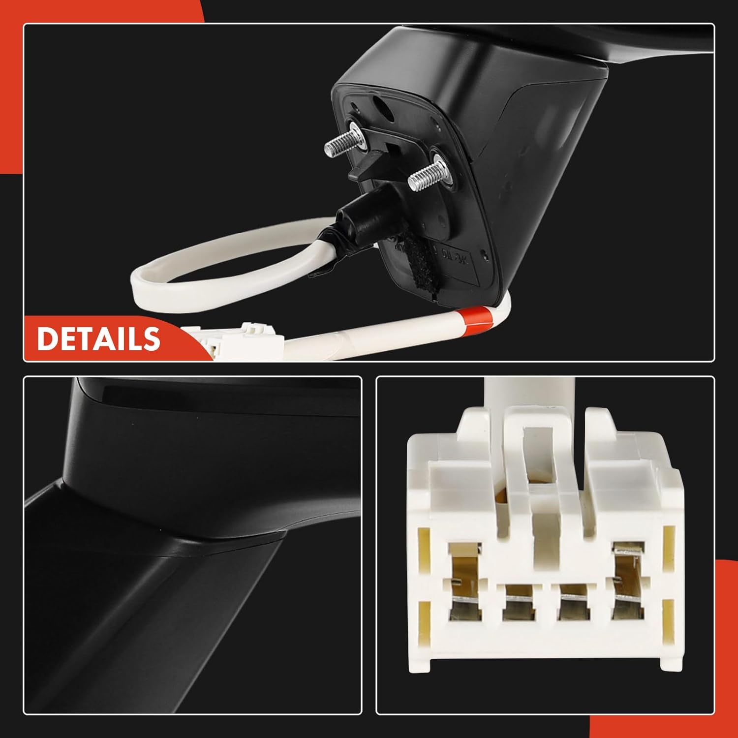 A-Premium Passenger Side Power Door Mirror - Compatible with Honda Civic 2012-2013 - Non-Heated Manual Folding Black Outside Rear View Mirror with Turn Signal - Replace# 76208TT1305PFM