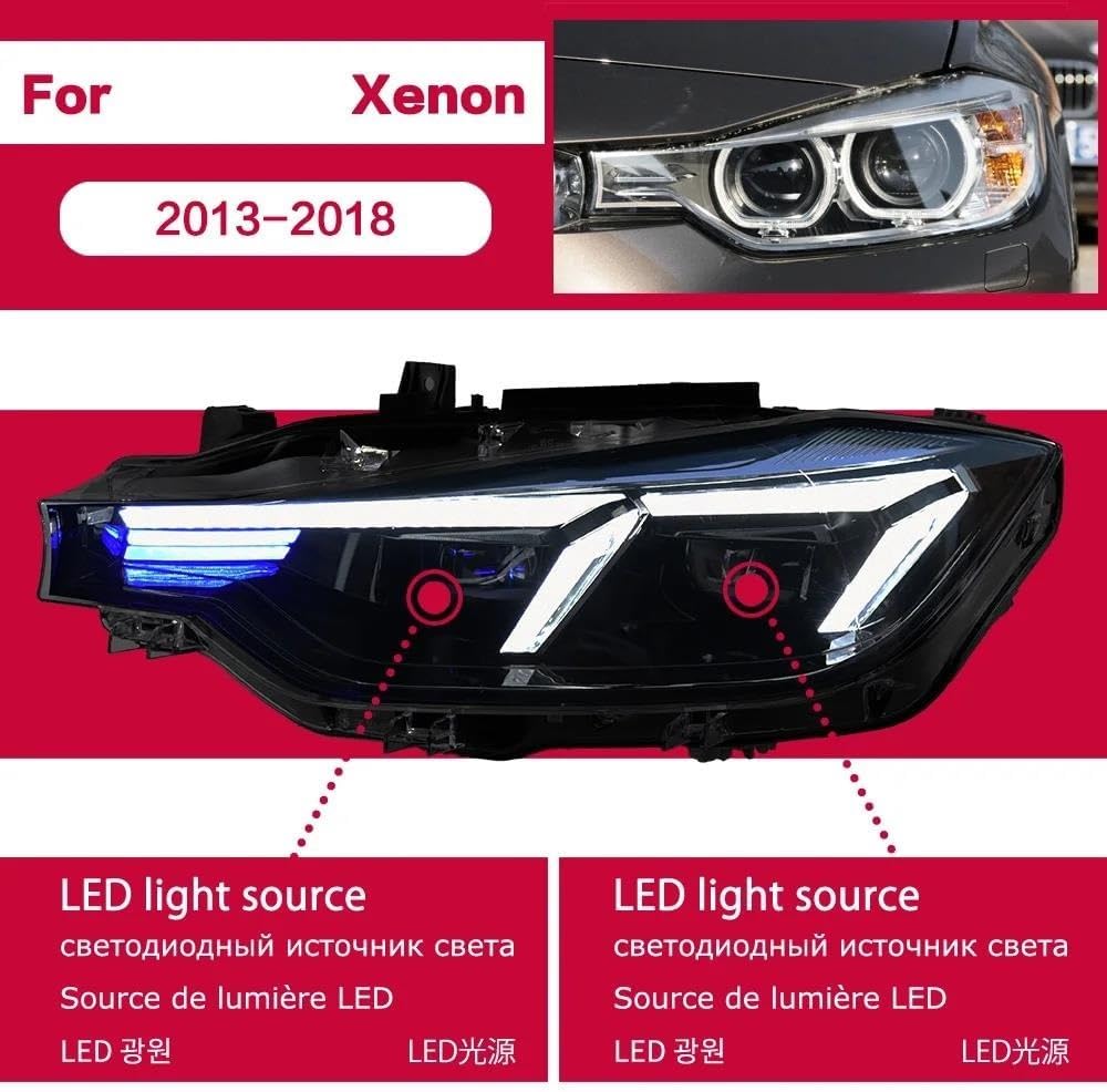 Lamp Shade Transparent Cover Head Lamp Headlight Headlights DRL Turn Signal High Beam For BMW For F30 F35 For 320i 325i 2013-2019 Car Headlight Light Lens Covers(Onecolor/For Xenon)