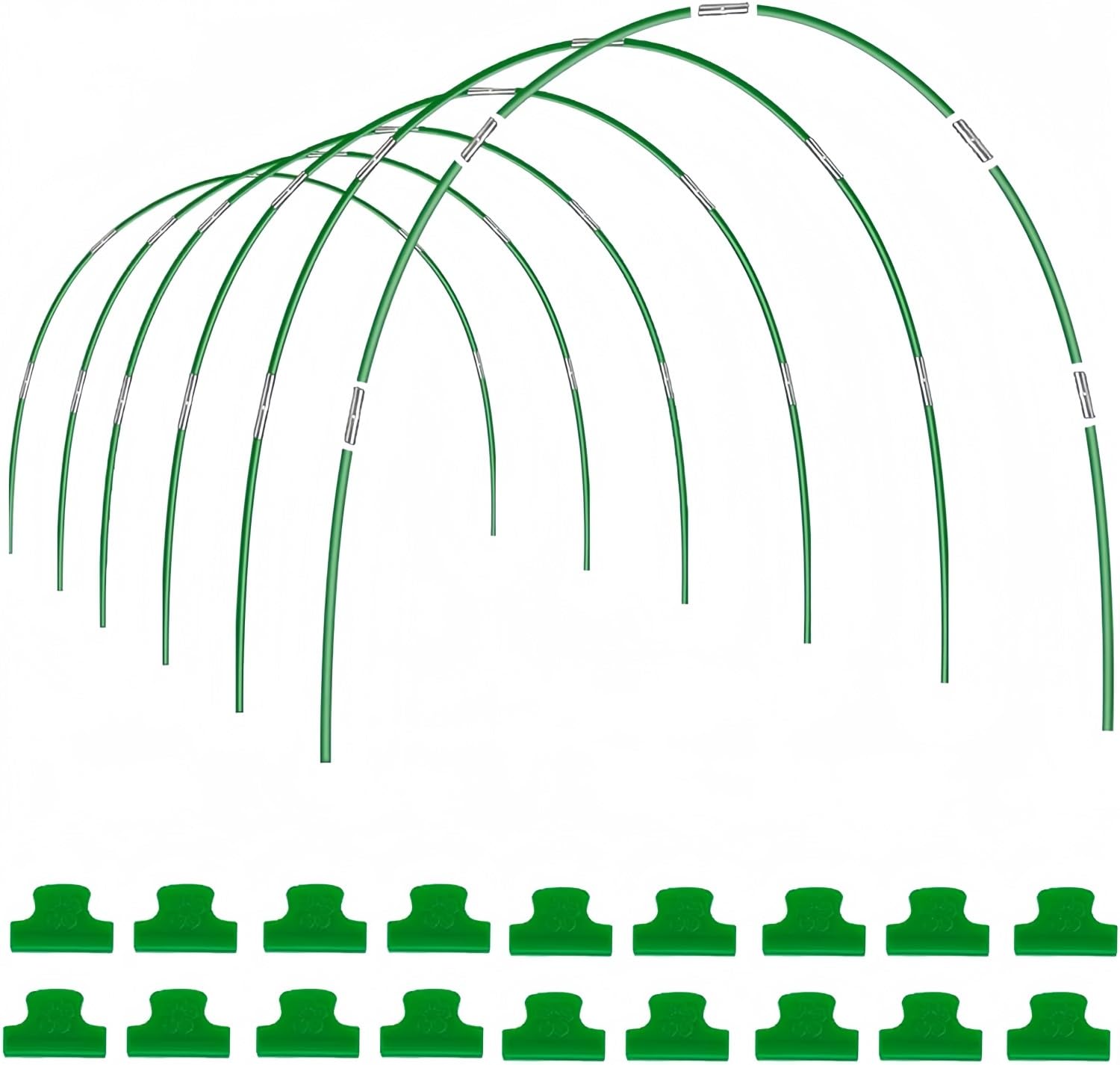 LATERN 6 Pièces 115CM x 85CM Arceau pour Serre Tunnel, Réglable Jardin Plantes Culture Tunnel Cadre, 36 Tuyaux De Cerceau avec 30 Connexion Tubes, 18 Colliers - pour Film Plastique Filet Anti-Oiseaux