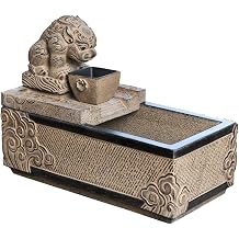 Tabletop Fountains Lucky Beast Zen Flow Desktop Auto-Cycle Waterfall Fountain Feng Shui Decor for Home and Office Indoor Fountains