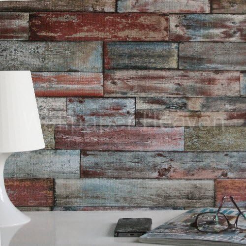 Rustic Planks Wood Effect Wallpaper in MultiColour Full Roll