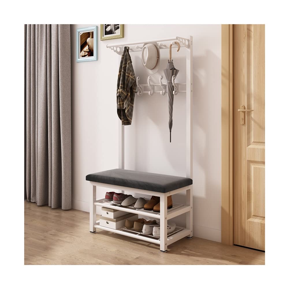 Banc de rangement d'entrée et porte-manteau stable pour éliminer le désordre du couloir