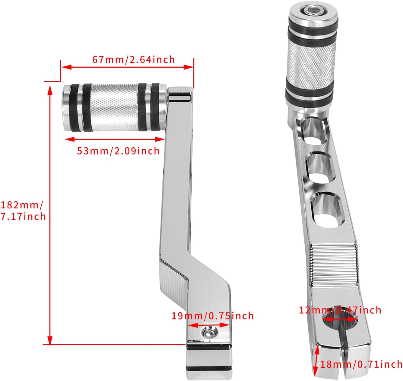 Heel Toe Shift Pegs Front Rear Levers w/Shifter for Harley 1986-2017 FL Softail,1988-2025 Touring Road King Road Glide Street Glide Electra Glide and 2008-2025 Trike (Chrome)