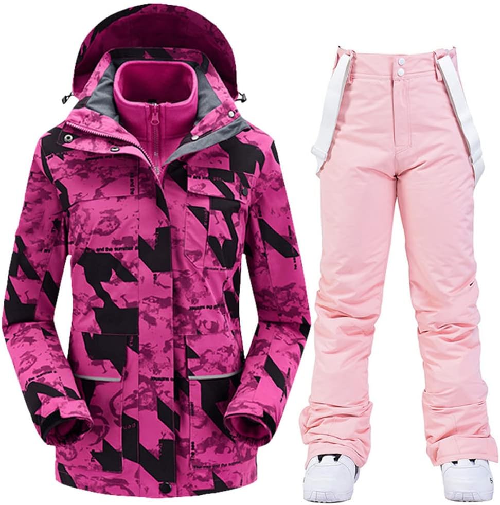 Haitpant Ski Suit Women Winter Skiing Snowboarding Clothes Thick Warm Waterproof Ski Jackets Outdoor Snow Jacket + Pants