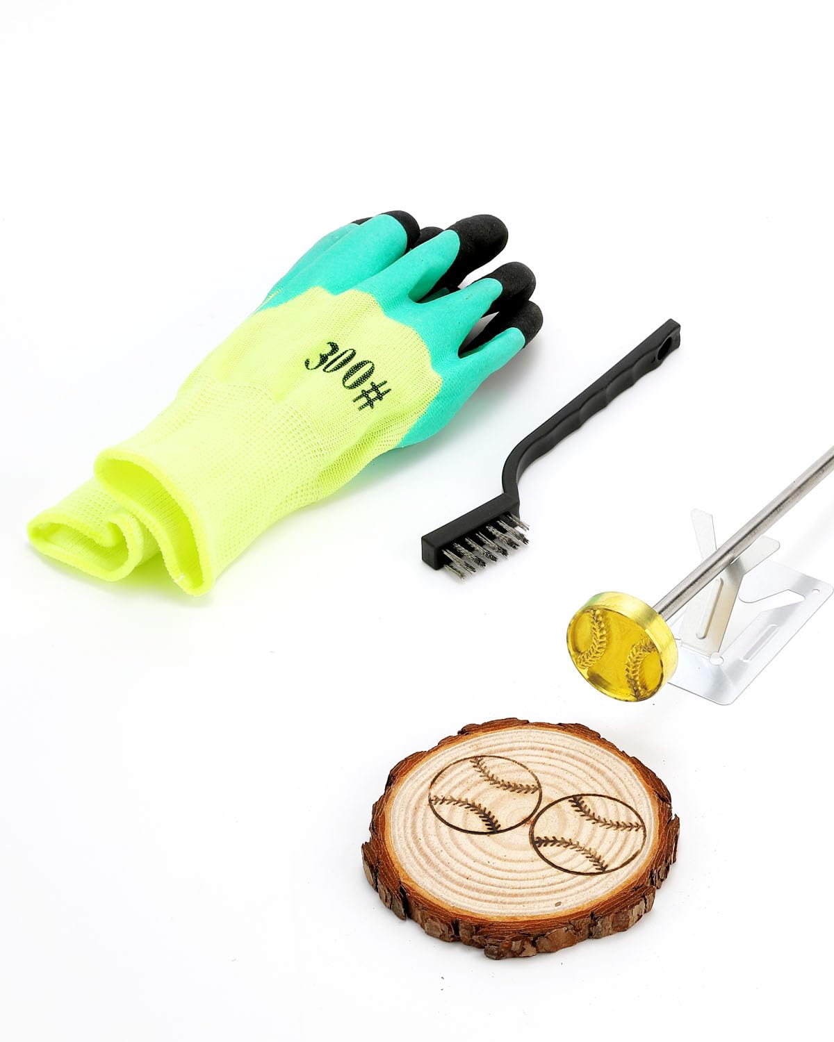 AIMOADO Baseball Branding Iron, 1 1/2" Brass Branding Iron Stamp for Hats Wood Leather