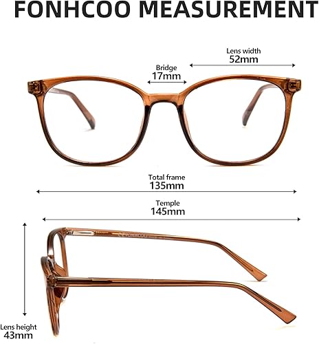 Miniatura 4 de FONHCOO Lentes de bloqueo de luz azul, a la moda, redondos, marco TR90, lentes transparentes, anti UV, para computadora para mujeres y hombres