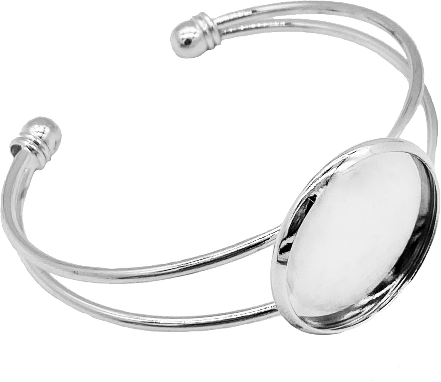 MIAO JIN 6 Pcs 25 mm Adjustable Round Cabochon Bezel Tray Blank Bangle for Crafting DIY Bracelets Making - Image 4