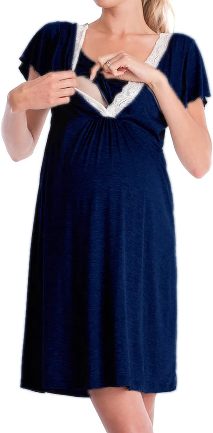 Feminine Nursing Pajamas, Home Wear, Multi-Functional Dress Pajamas, Nursing Wear Provide Intimate Gifts for Pregnant Women