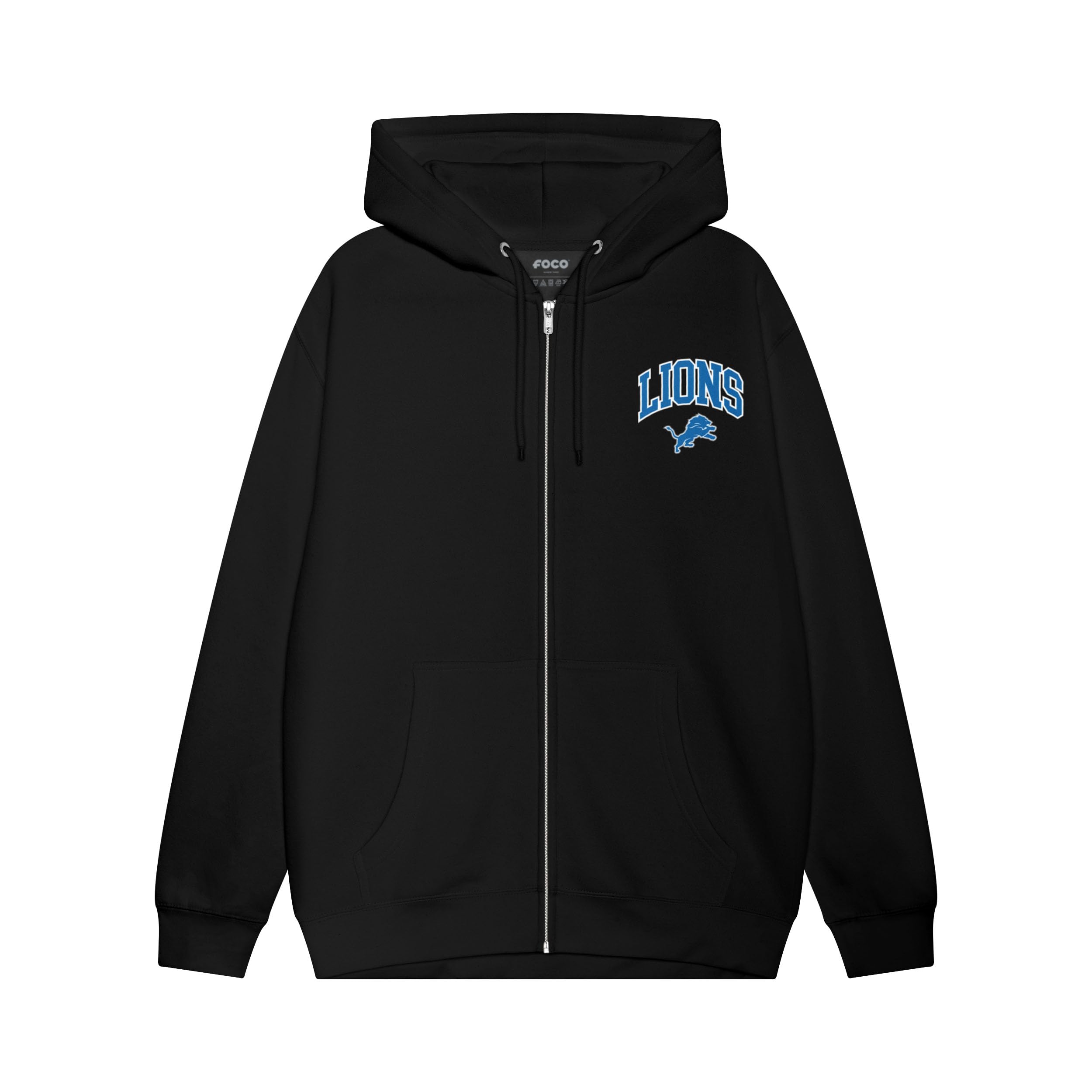 FOCO NFL Team Logo Arched Wordmark Zip Up Hoodie