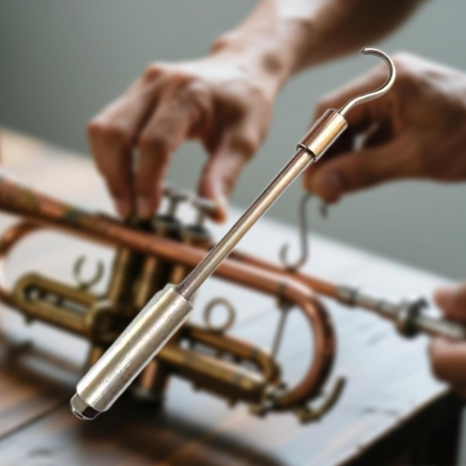 Herramienta de extracción de gancho de tubo de afinación para trompeta, corno francés, bombardino, herramienta de reparación de instrumentos de latón para diapositivas oxidadas
