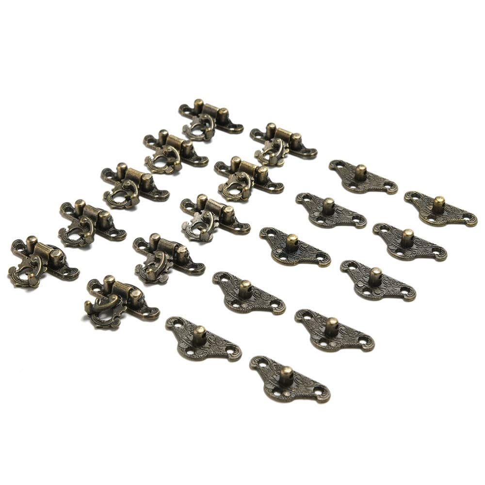 Hebilla de caja antigua china, hebilla de bloqueo antigua. 10 piezas de bronce antiguo for caja de joyería, hebilla de maleta, cierre de clip, herrajes for muebles, 2328 mm