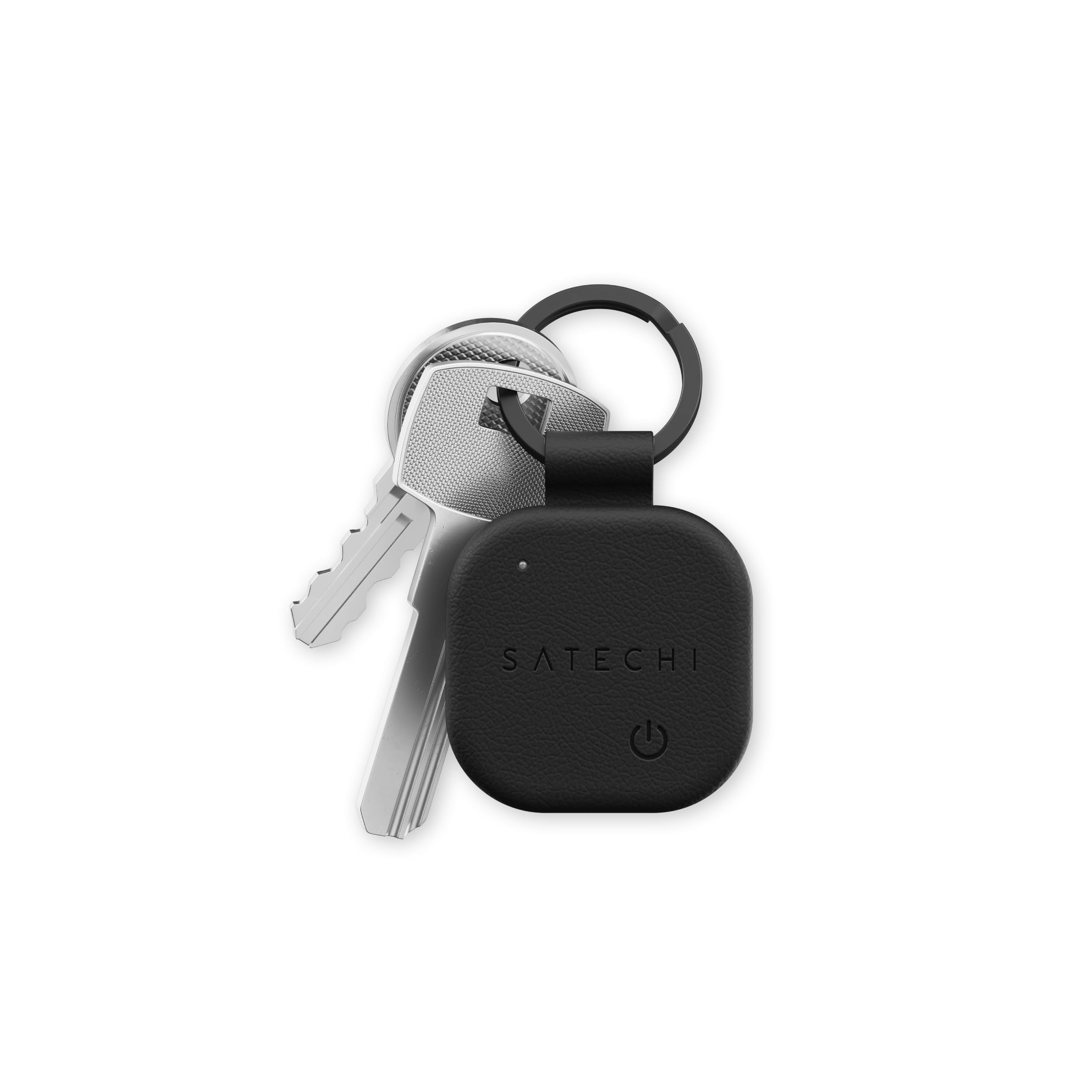 Satechi FindAll Keychain with Find My, Wireless Rechargeable, Location Tracker, Left-Behind Alerts, Loud Audible Chime, Works with iPhone, iPad, Mac - Black