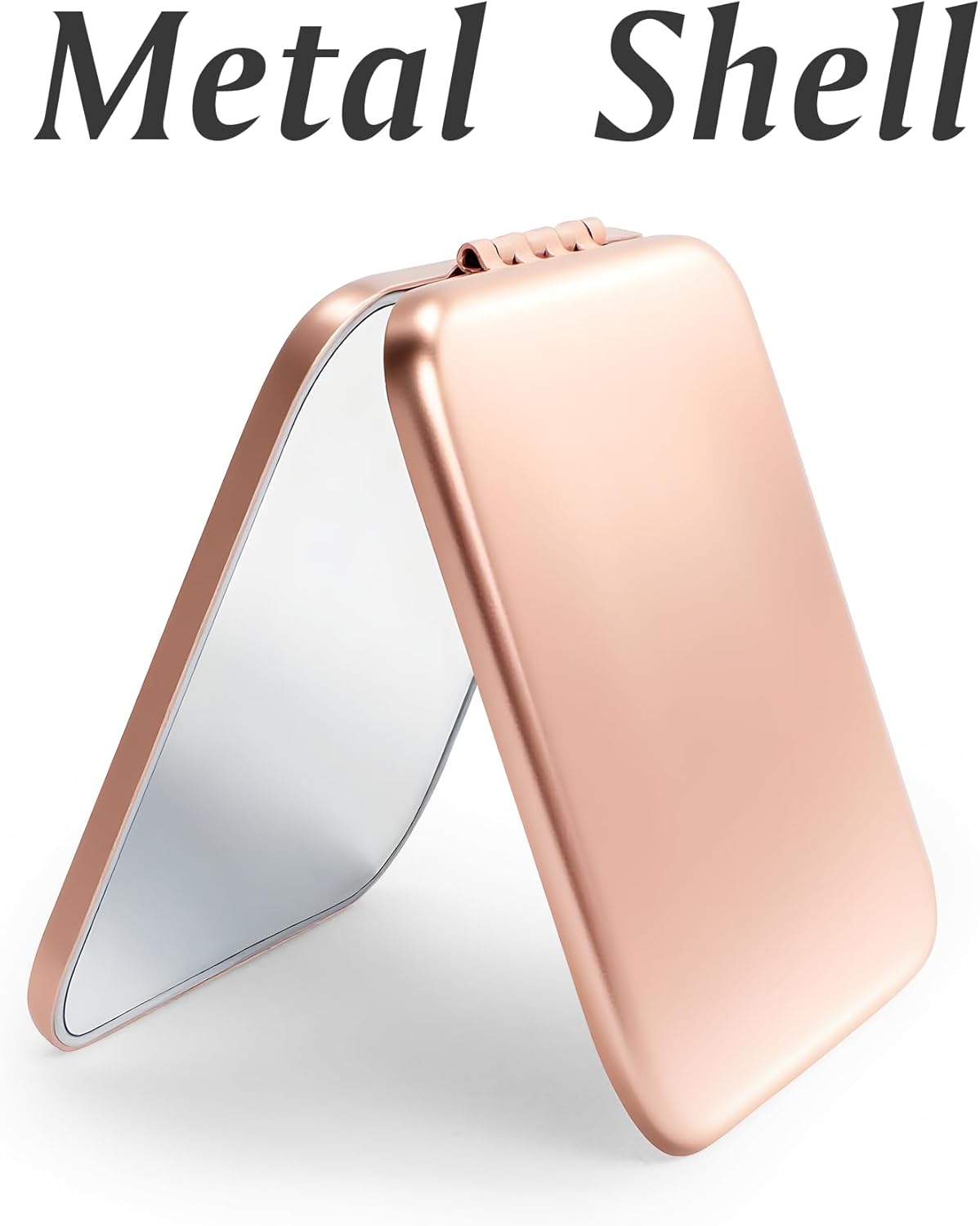 Compact Mirror, Pocket Travel Makeup Mirror for Purse, Metal Square Shell, 2-Sided 1X/2X Magnifying, Portable, Folding, Handheld, Rose,18 Pack