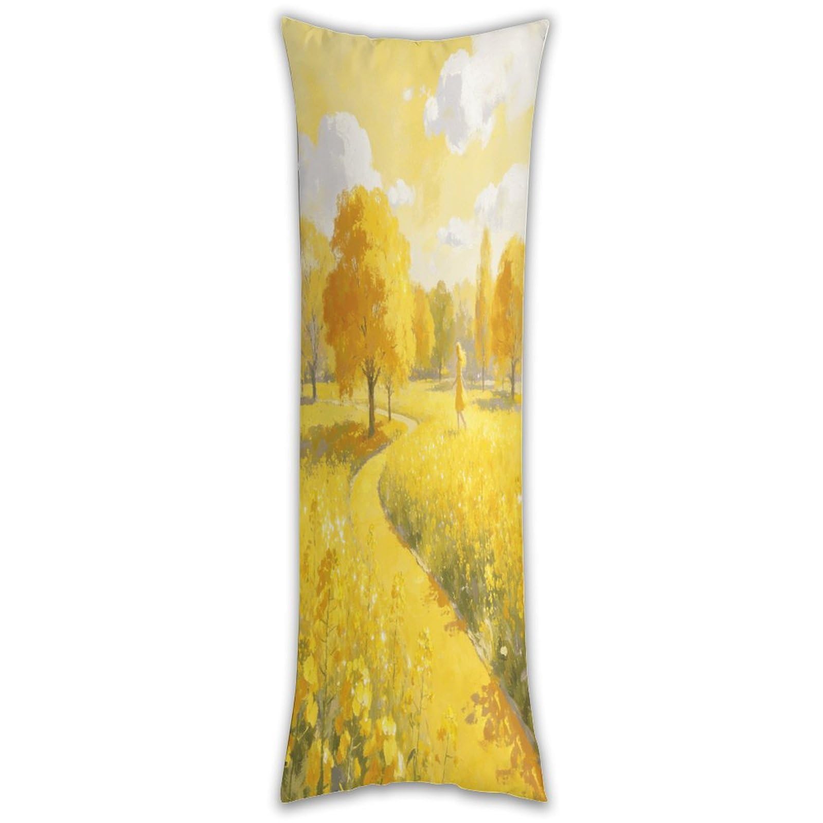 Yellow Pillow Cases Breathable Vertical Long Pillowcase Body Pillowcase with Hidden Zipper Closure Soft and Cozy Pillow Cover 20x54 Inches for Bedroom Couch