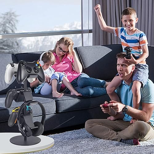 Miniatura 3 de KELJUN Soporte para controlador de 3 niveles soporte para auriculares controlador de juego multiajustable para todos los accesorios universales de