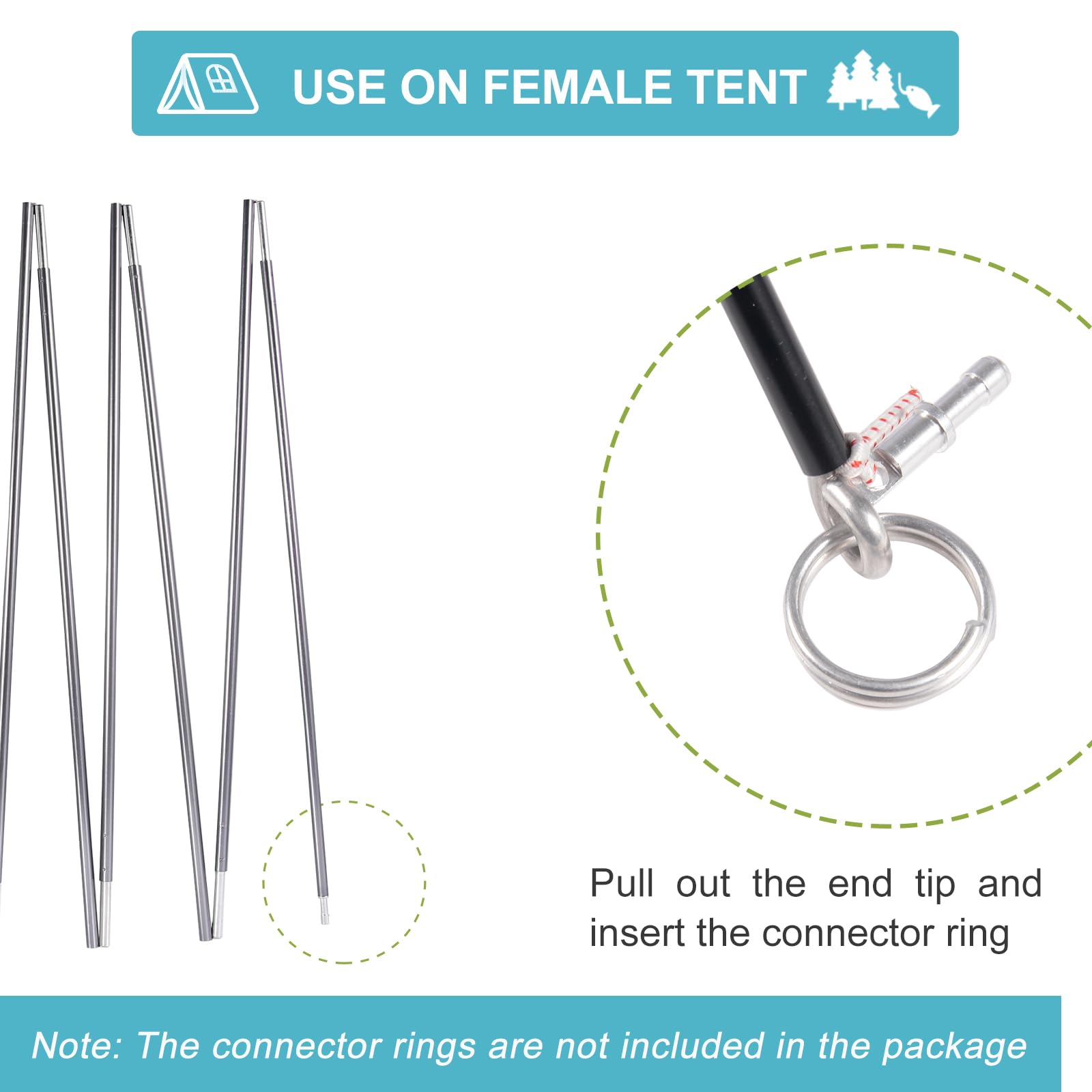Tent Poles Replacement 8.5mm/0.33