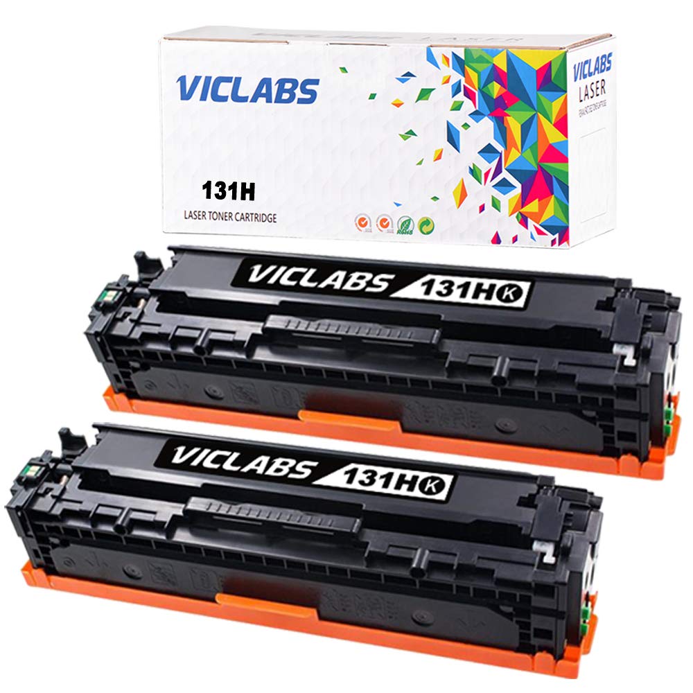 VicLabs Compatible 131 131H Toner Cartridge Replacement for Canon 131 131H CRG131 CRG-131 Toner Cartridge for use in Canon ImageClass 131H 131 LBP7110CW MF624CW MF628CW MF8280CW Printers（Black,2-Pack）