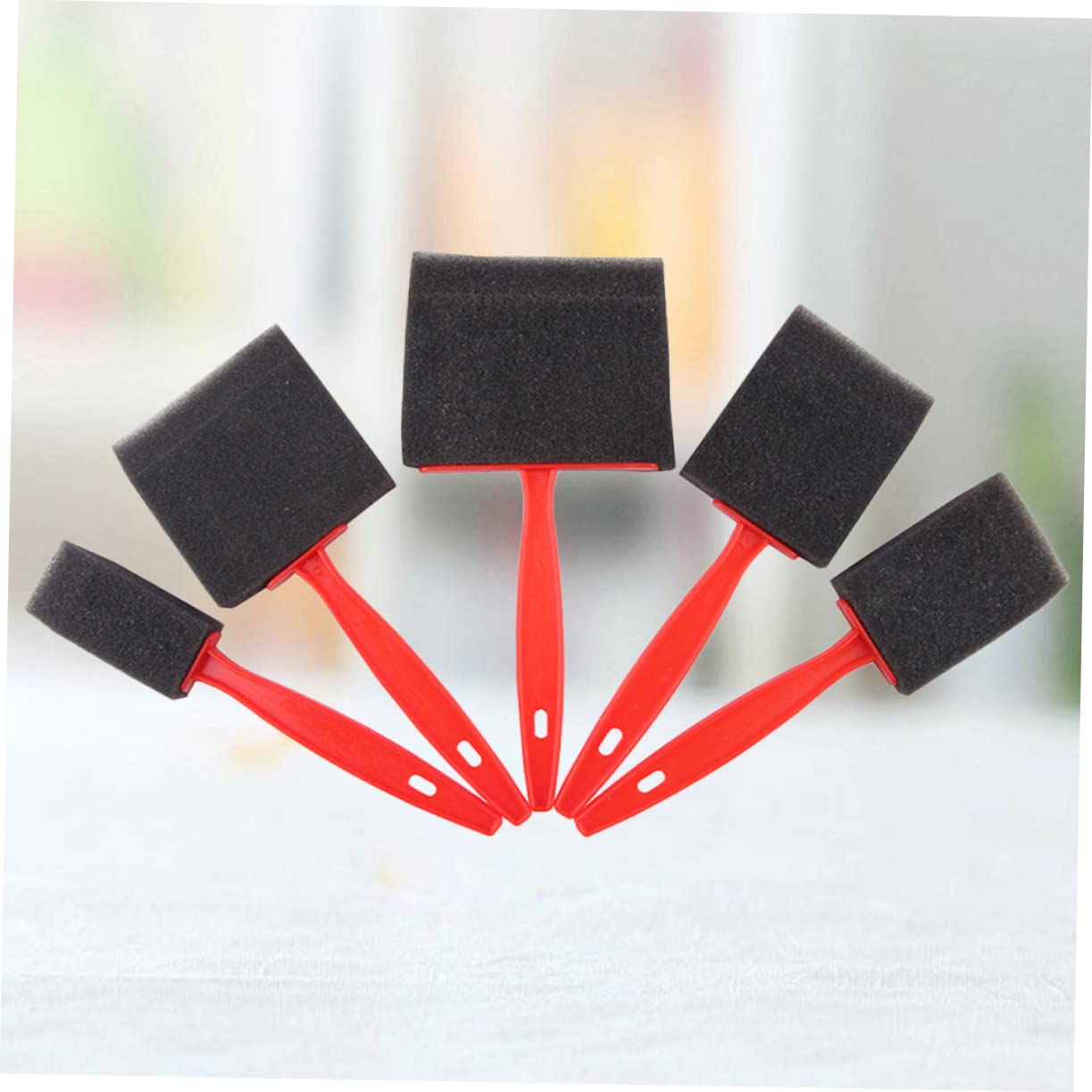 AUTSUPPL Art Sponge Brush Set 30pcs Wood Handle Sponge Paint Brush Kids Drawing Tool