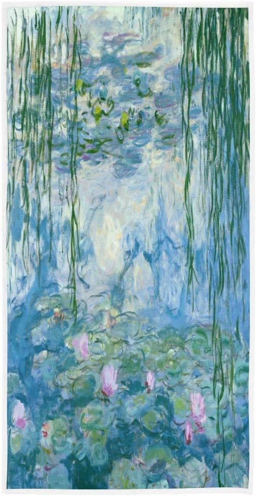 AHOMY Hand Towels Water Lilies by Claude Monet Oil Paintings Flowers Absorbent Durable Towels for Bath,Hand, Face, Gym and Spa 15 x 30 inch