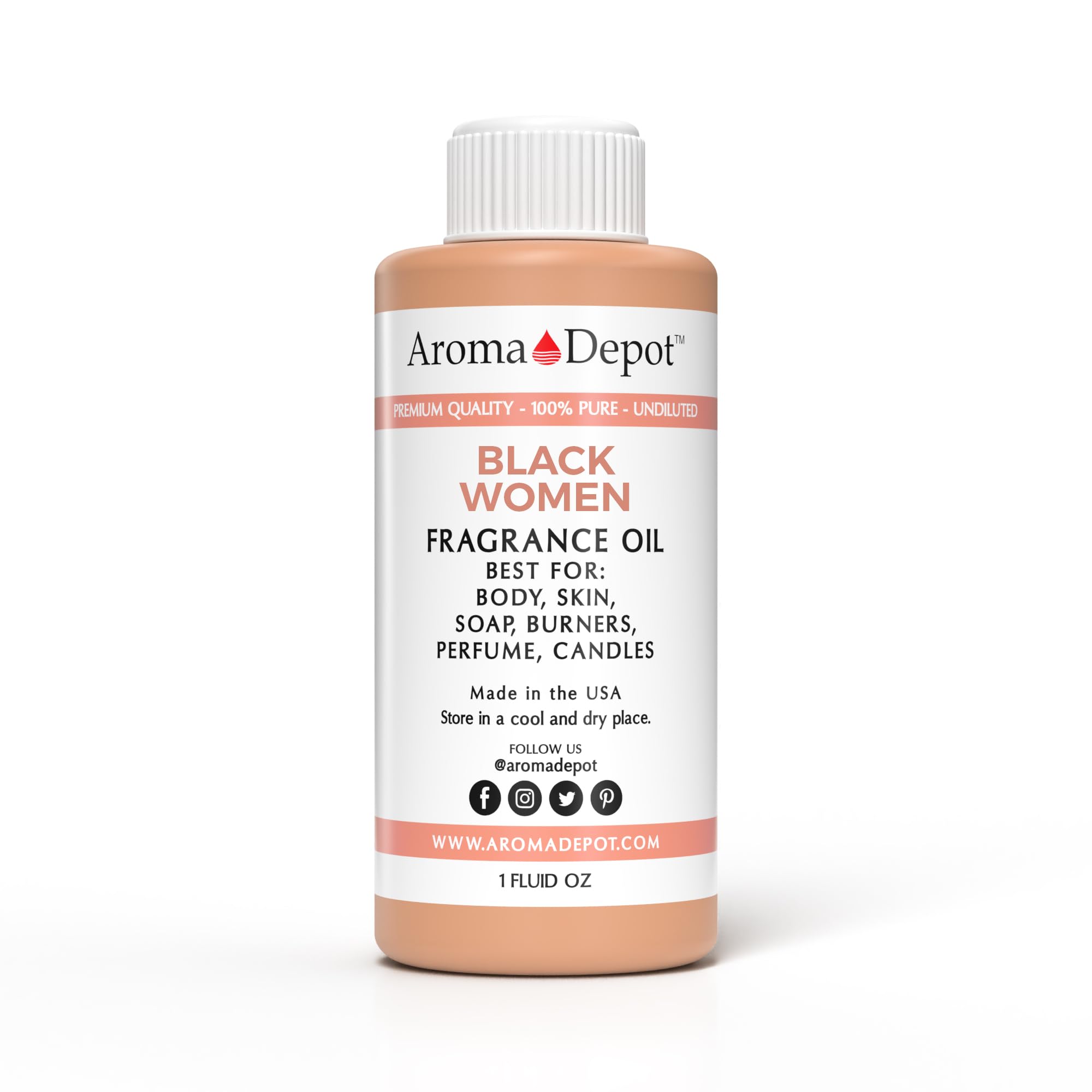 Aroma Depot Black Women 1 oz. Fragrance Oil I Perfume I Skin Oil I Scented Oil. Bath Bombs, Body Butters, Creams and lotions. Few Drops in The Diffuser, Burners, or Warmers.