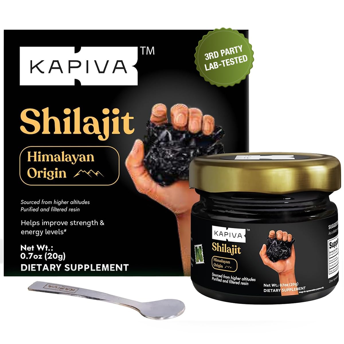 Himalayan Shilajit Resin – 100% Pure & Potent | 70%+ Fulvic Acid, 80+ Trace Minerals | 80 Servings x 250mg | Lab Tested for Purity | Natural Energy, Stamina & Immune Support