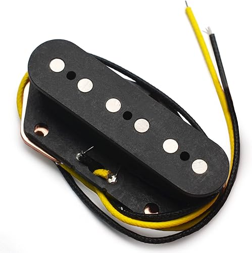 Miniatura 7 de SAPHUE Alnico 5 TL Puente Pickup Fibra Bobina TL Puente Pickup Negro Guitarra Piezas