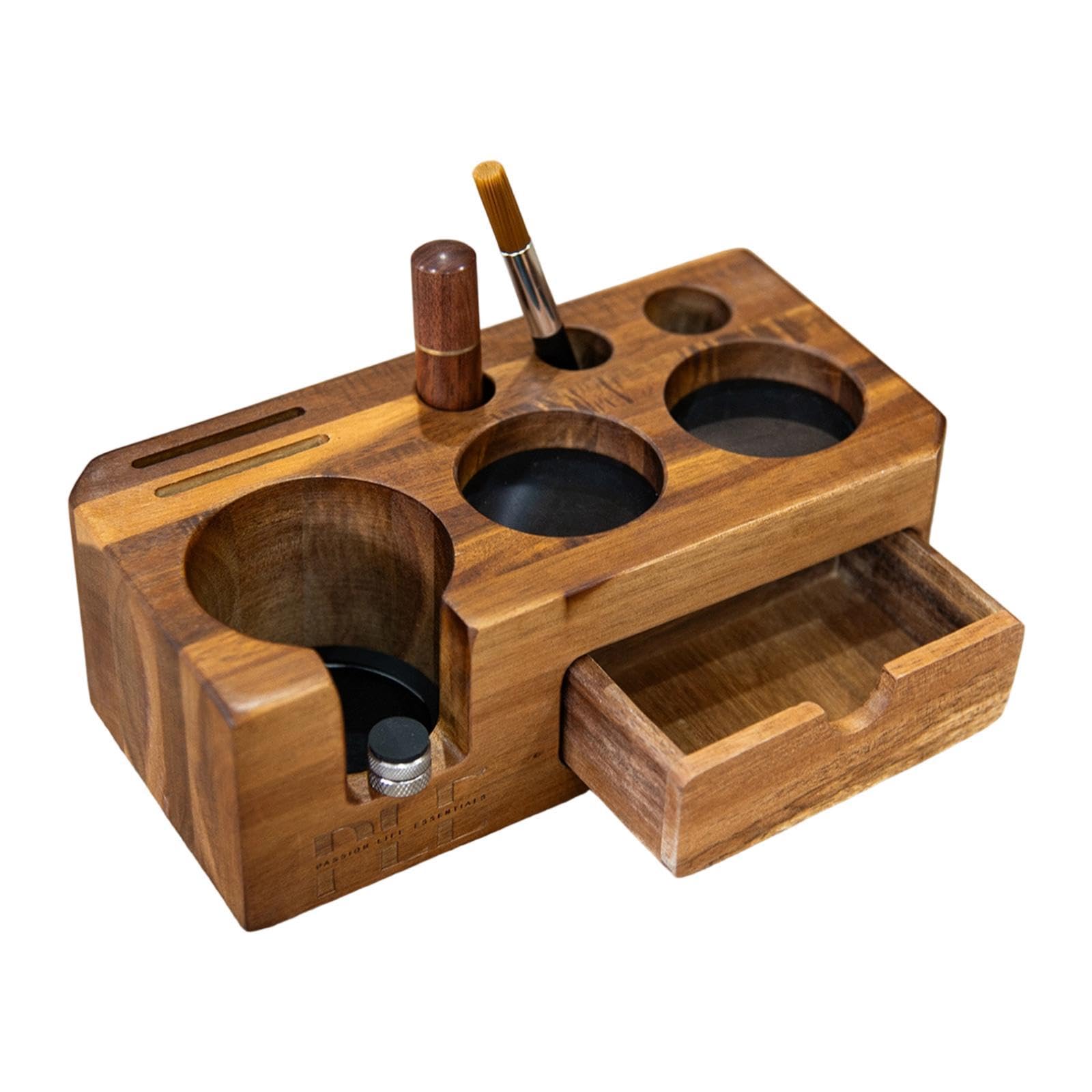 Soporte para Prensador de Café, Alfombrilla de Madera para Prensar, Ideal para Cafeterías Y Cafés.