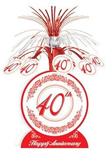 Miniatura 2 de Accesorio de fiesta para centro de mesa del 40 aniversario (1 unidad) (1paquete) (paquete de 2)